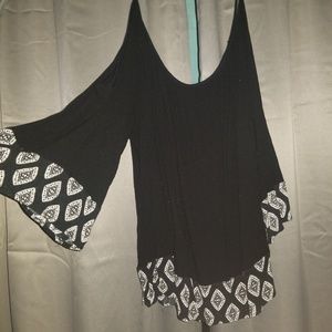 Cold shoulder boho top